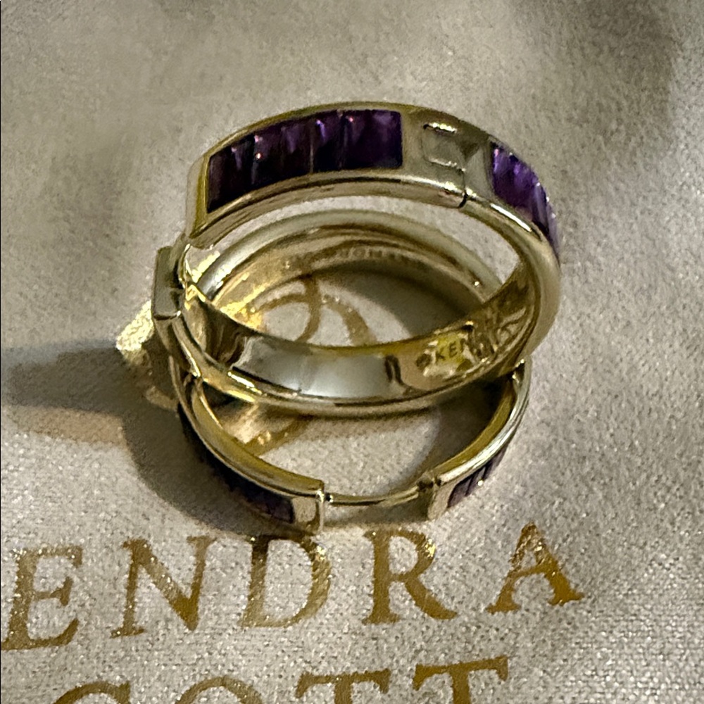 Kendra Scott Jack Hoop Gold Tone with Purple Accents